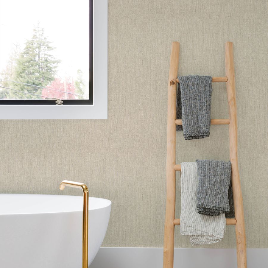 Purchase 4191-83035 Chesapeake Wallpaper, Sonia Beige Faux Linen - Kitchen & Bath12