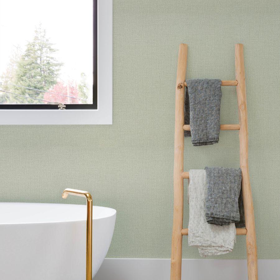 Purchase 4191-83036 Chesapeake Wallpaper, Sonia Light Green Faux Linen - Kitchen & Bath12