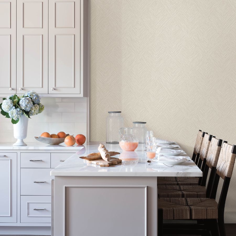 Purchase 4191-83043 Chesapeake Wallpaper, Hollis Beige Textured Diamond - Kitchen & Bath12