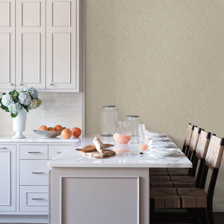 Purchase 4191-83045 Chesapeake Wallpaper, Hollis Taupe Textured Diamond - Kitchen & Bath12