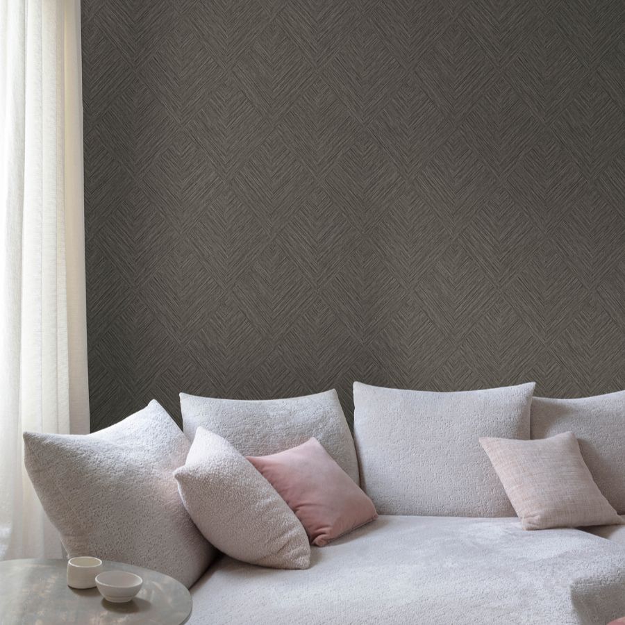 Purchase 4191-83046 Chesapeake Wallpaper, Hollis Charcoal Textured Diamond - Kitchen & Bath1