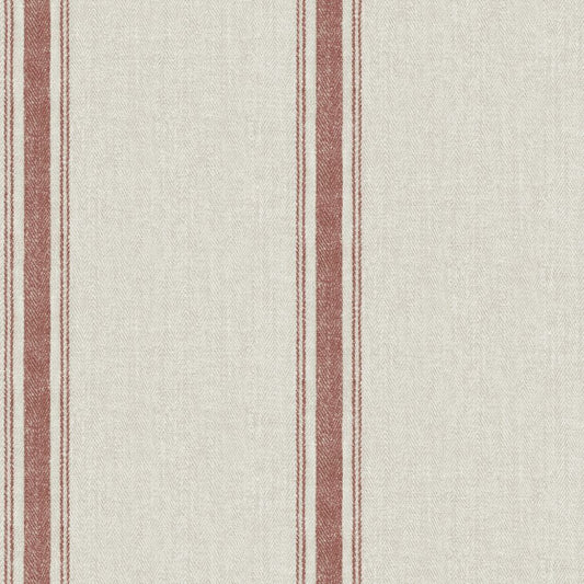 Purchase 4192-12464 Chesapeake Wallpaper, Linette Red Fabric Stripe - Plaid & Stripe