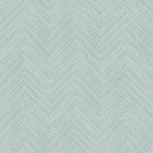 Purchase 4192-13672 Chesapeake Wallpaper, Caladesi Aqua Linen Chevron - Plaid & Stripe