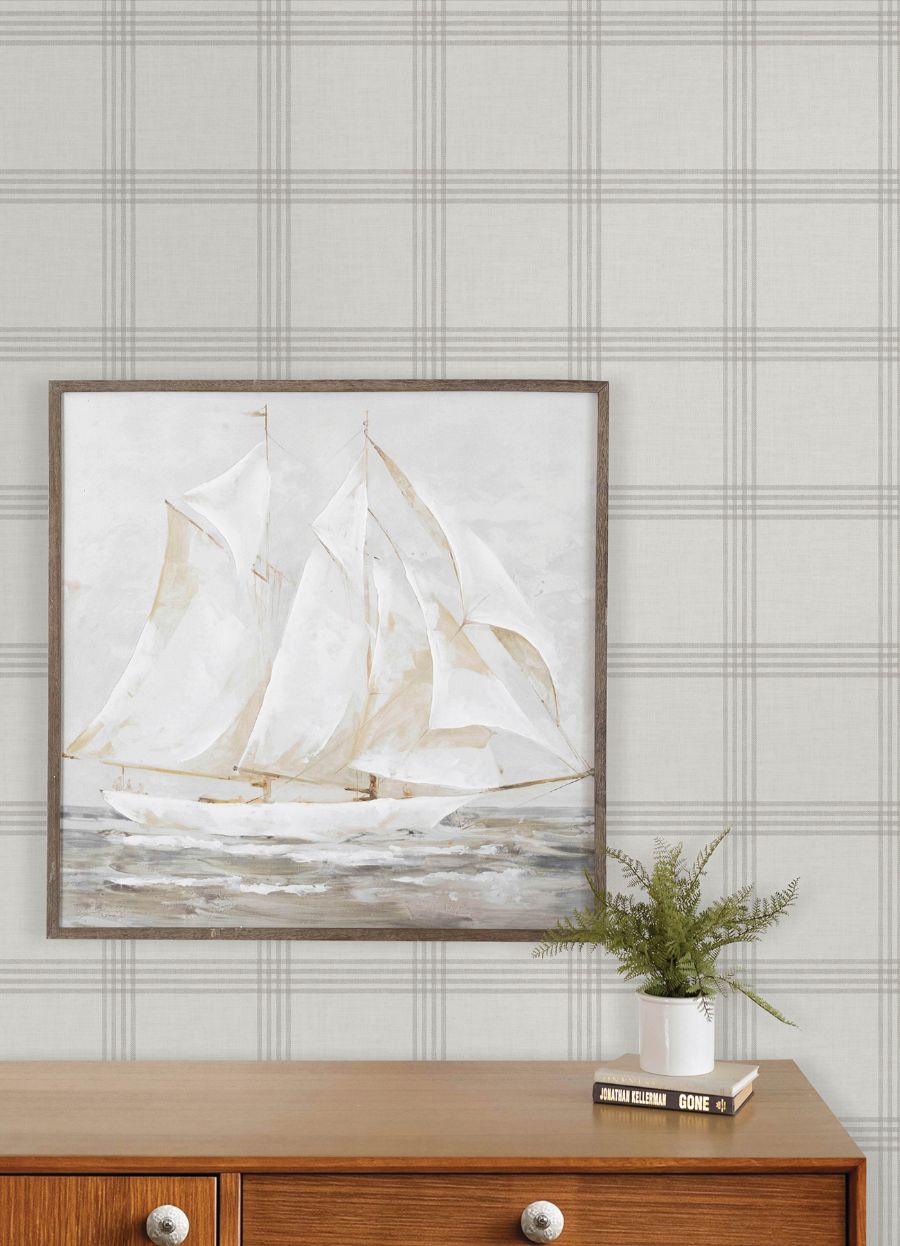 Purchase 4192-24478 Chesapeake Wallpaper, Twain Dove Plaid - Plaid & Stripe12