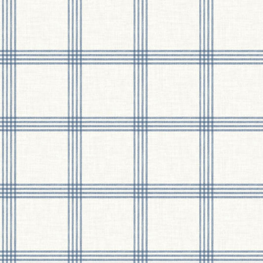 Purchase 4192-26993 Chesapeake Wallpaper, Twain Denim Plaid - Plaid & Stripe