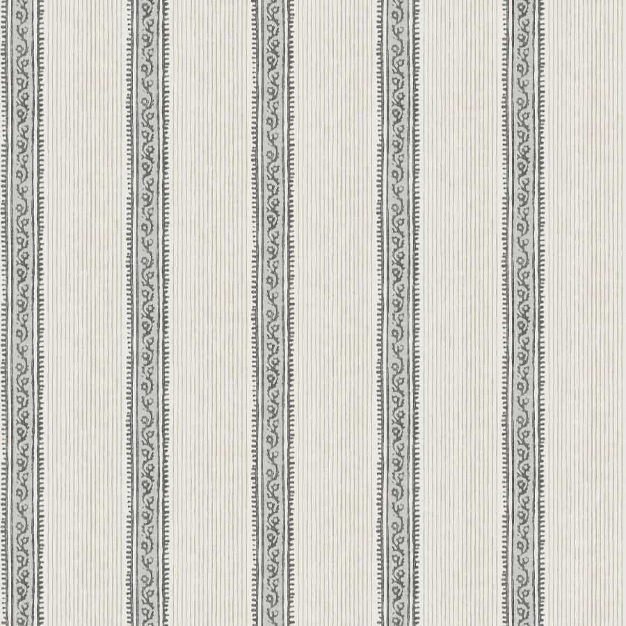 Purchase 4192-27426 Chesapeake Wallpaper, Mandevilla Black Vine Stripe - Plaid & Stripe