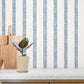 Purchase 4192-27428 Chesapeake Wallpaper, Mandevilla Blue Vine Stripe - Plaid & Stripe1