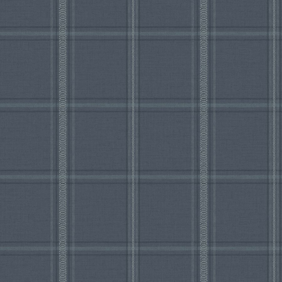 Purchase 4192-27605 Chesapeake Wallpaper, Auberge Dark Blue Plaid - Plaid & Stripe