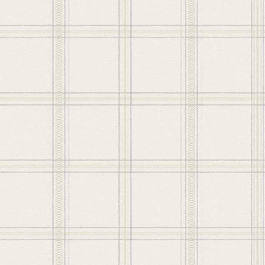 Purchase 4192-27606 Chesapeake Wallpaper, Auberge White Plaid - Plaid & Stripe