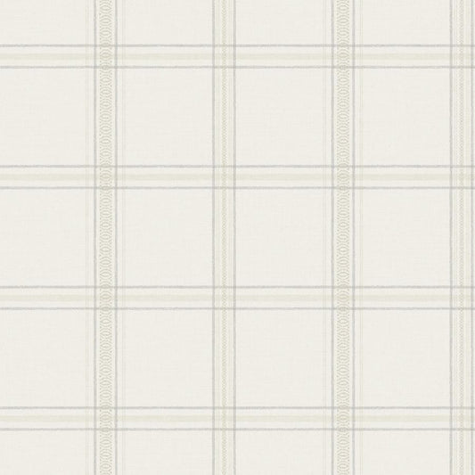 Purchase 4192-27606 Chesapeake Wallpaper, Auberge White Plaid - Plaid & Stripe