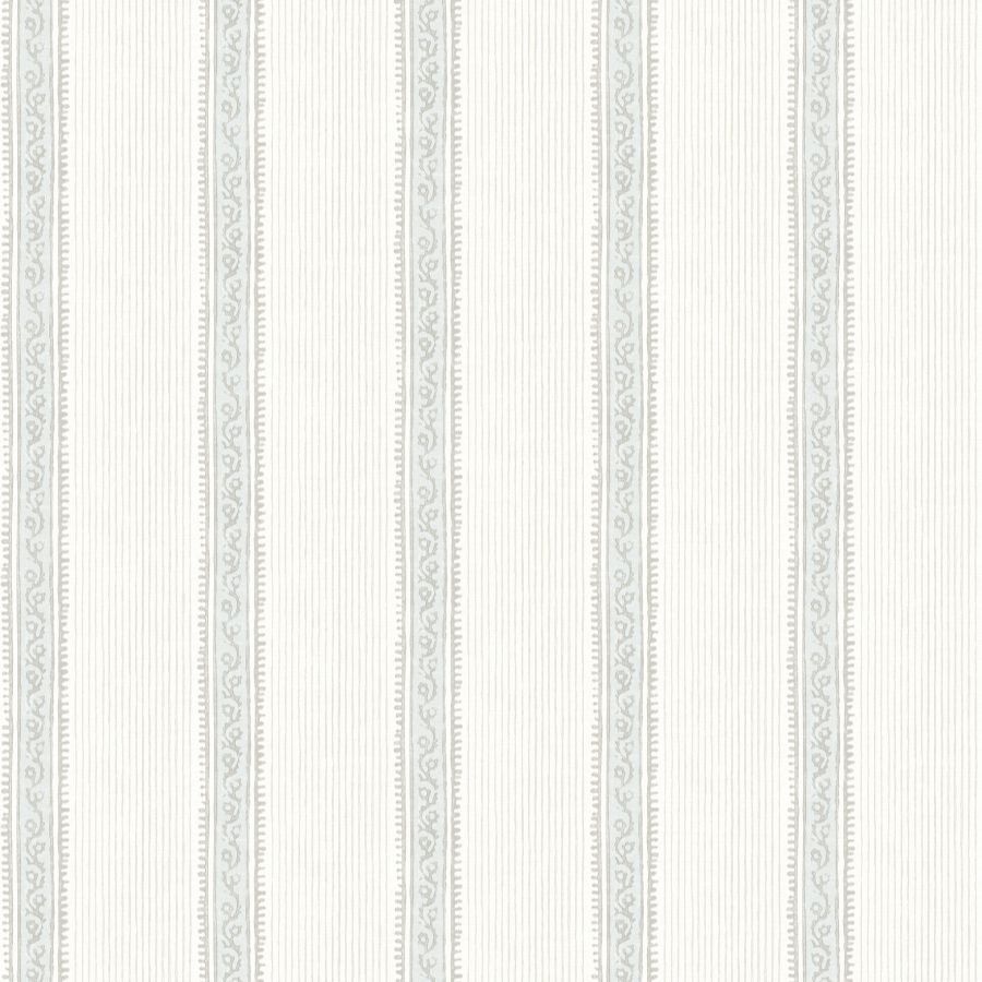 Purchase 4192-27690 Chesapeake Wallpaper, Mandevilla Light Blue Vine Stripe - Plaid & Stripe