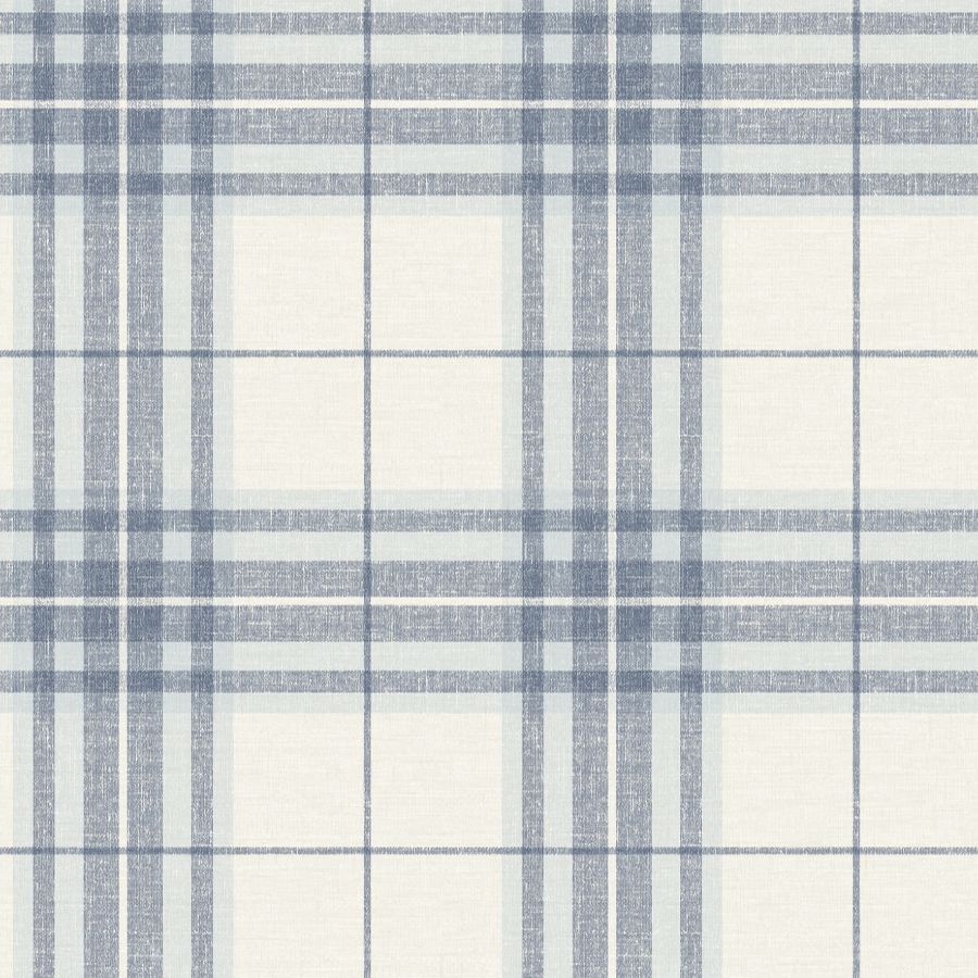 Purchase 4192-27692 Chesapeake Wallpaper, Cabin Check Blue Plaid - Plaid & Stripe