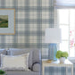 Purchase 4192-27692 Chesapeake Wallpaper, Cabin Check Blue Plaid - Plaid & Stripe1