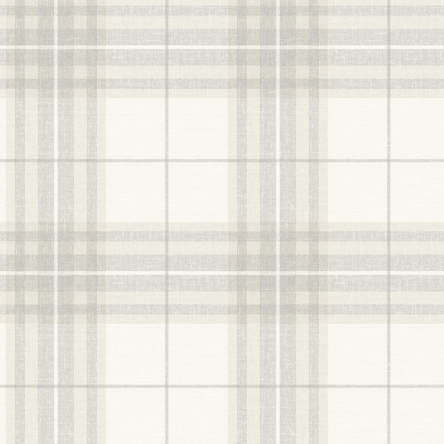 Purchase 4192-27693 Chesapeake Wallpaper, Cabin Check Grey Plaid - Plaid & Stripe