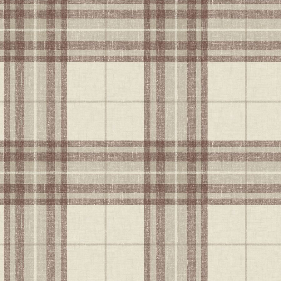 Purchase 4192-27696 Chesapeake Wallpaper, Cabin Check Rust Plaid - Plaid & Stripe
