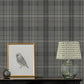 Purchase 4192-330215 Chesapeake Wallpaper, Austin Charcoal Plaid - Plaid & Stripe1