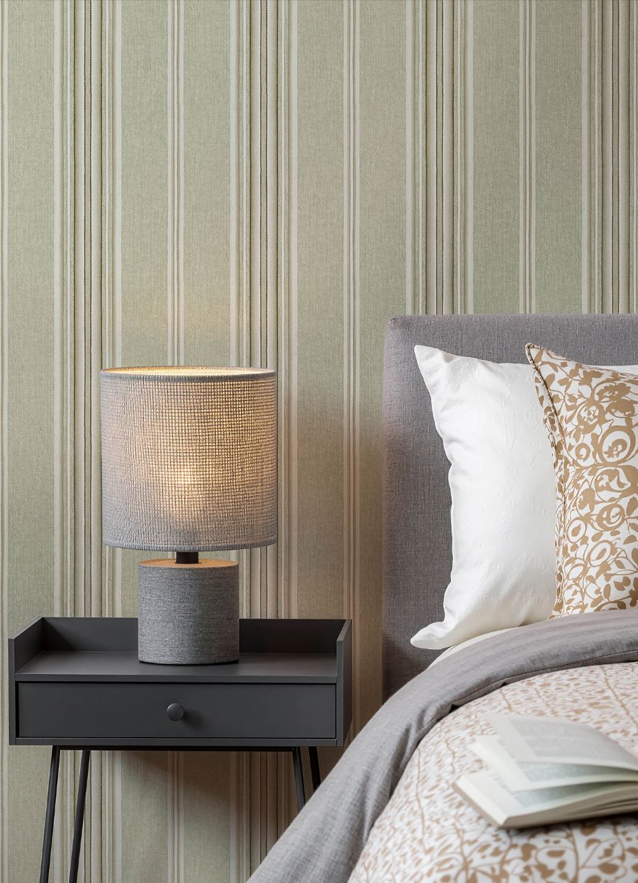 Purchase 4192-83121 Chesapeake Wallpaper, Calvados Moss Linen Stripe - Plaid & Stripe1