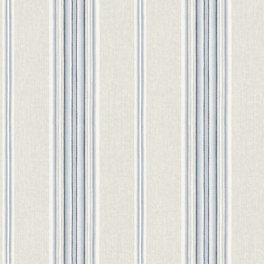 Purchase 4192-83123 Chesapeake Wallpaper, Calvados Blue Linen Stripe - Plaid & Stripe