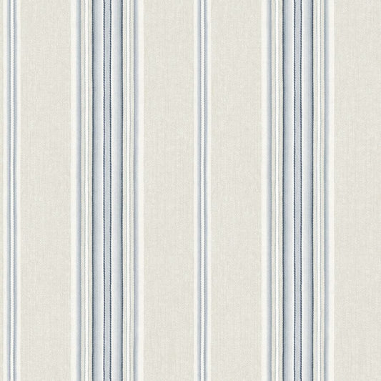 Purchase 4192-83123 Chesapeake Wallpaper, Calvados Blue Linen Stripe - Plaid & Stripe