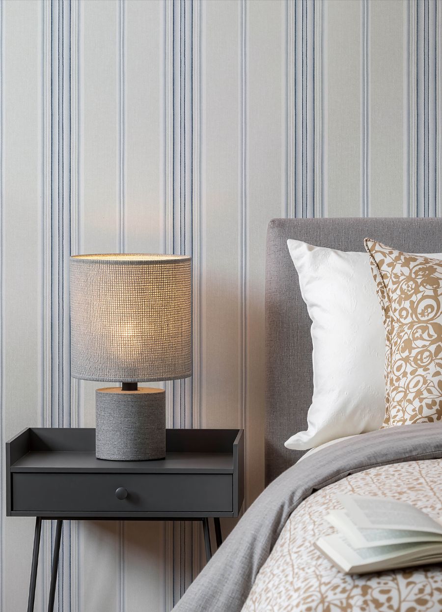 Purchase 4192-83123 Chesapeake Wallpaper, Calvados Blue Linen Stripe - Plaid & Stripe1
