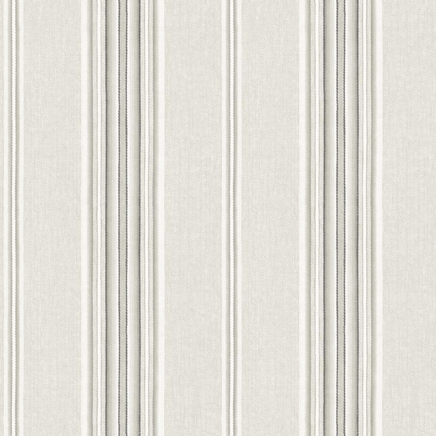 Purchase 4192-83124 Chesapeake Wallpaper, Calvados Grey Linen Stripe - Plaid & Stripe