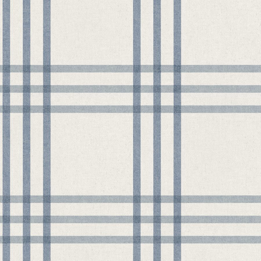 Purchase 4192-83402 Chesapeake Wallpaper, Fletcher Blue Plaid - Plaid & Stripe