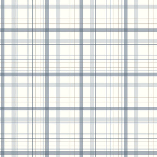Purchase 4192-83406 Chesapeake Wallpaper, Burgess Blue Plaid - Plaid & Stripe