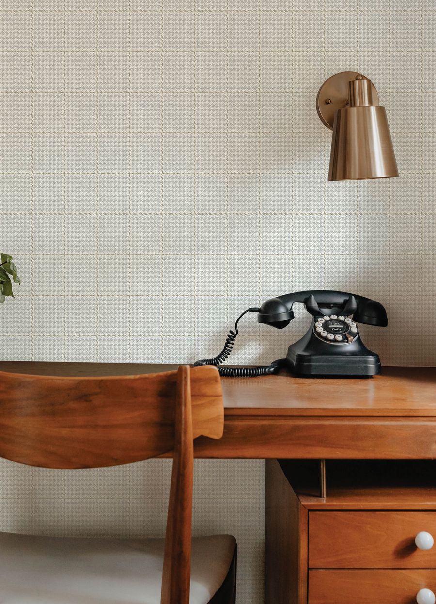 Purchase 4192-83413 Chesapeake Wallpaper, Prescott Grey Glen Check - Plaid & Stripe1