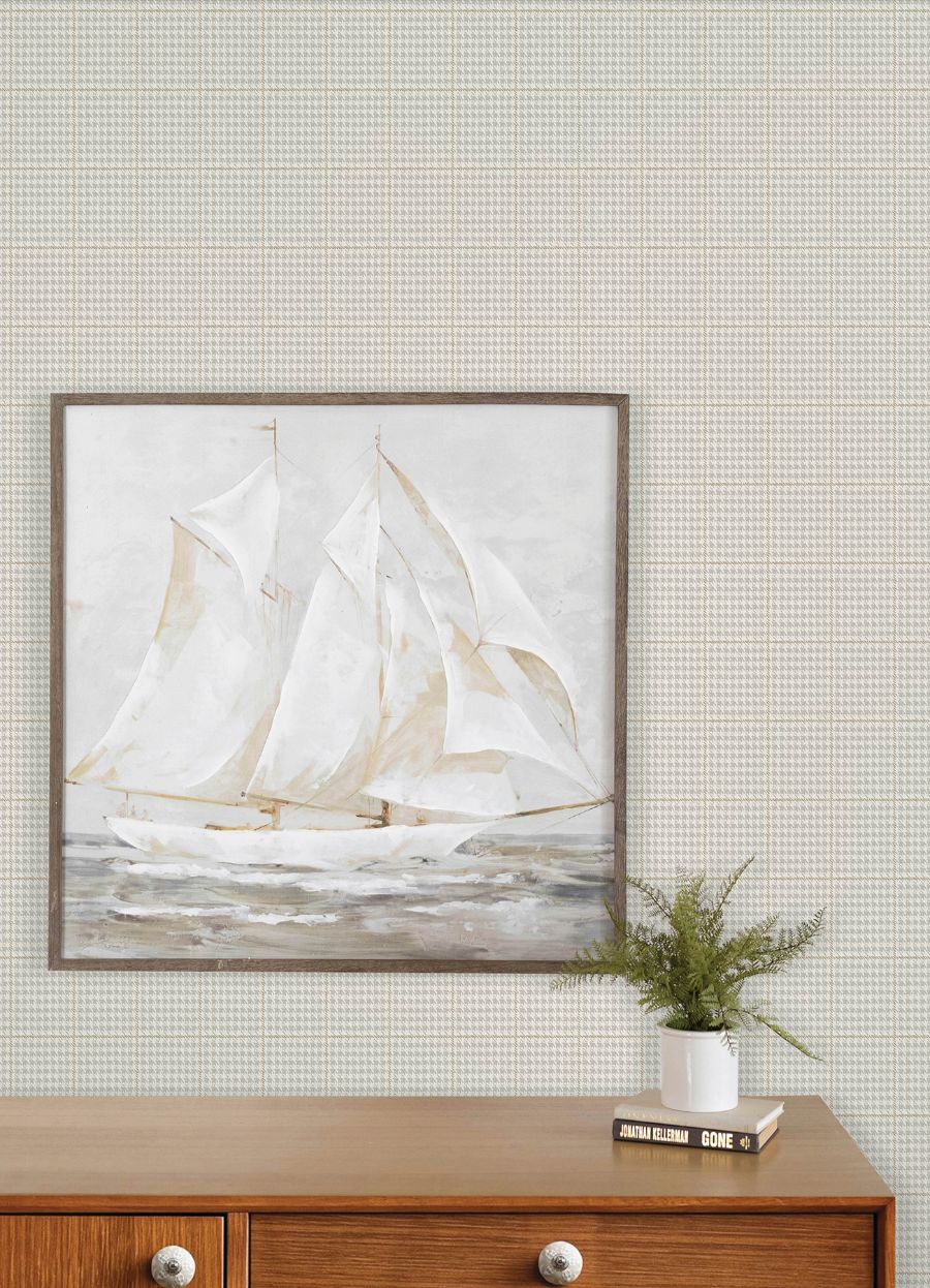 Purchase 4192-83413 Chesapeake Wallpaper, Prescott Grey Glen Check - Plaid & Stripe12