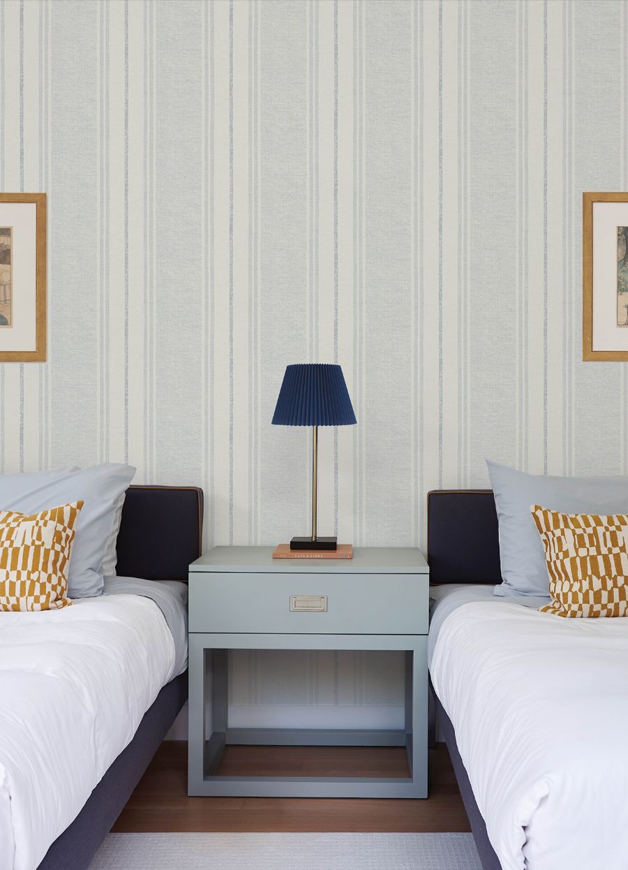 Purchase 4192-83439 Chesapeake Wallpaper, Maddox Sky Blue Flannel Stripe - Plaid & Stripe1