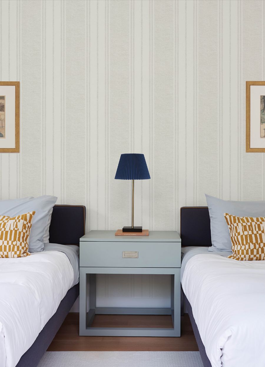 Purchase 4192-83440 Chesapeake Wallpaper, Maddox Light Grey Flannel Stripe - Plaid & Stripe1