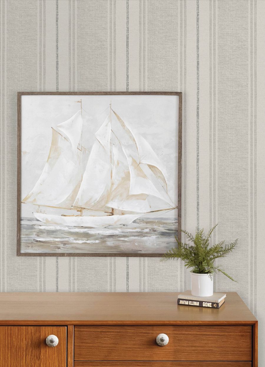 Purchase 4192-83441 Chesapeake Wallpaper, Maddox Grey Flannel Stripe - Plaid & Stripe12