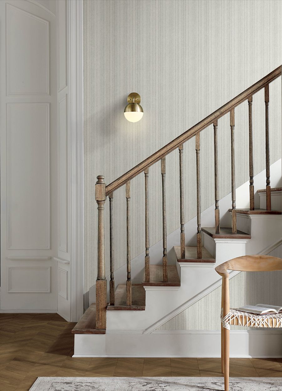 Purchase 4192-83446 Chesapeake Wallpaper, Stokes Grey Chevron Stripe - Plaid & Stripe1