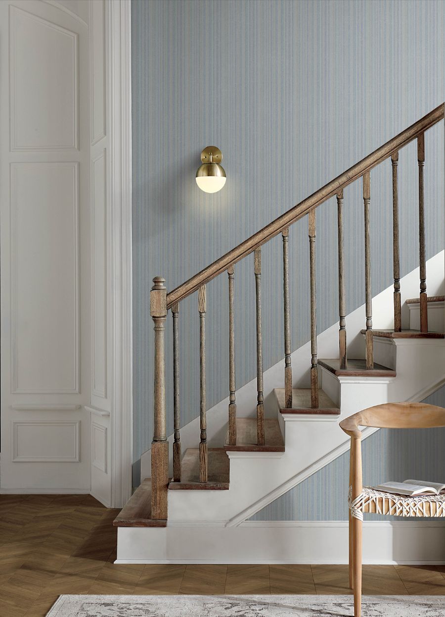 Purchase 4192-83447 Chesapeake Wallpaper, Stokes Blue Chevron Stripe - Plaid & Stripe1