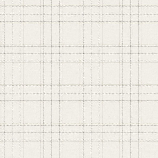 Purchase 4192-83455 Chesapeake Wallpaper, Fox Hollow Ivory Dashed Plaid - Plaid & Stripe