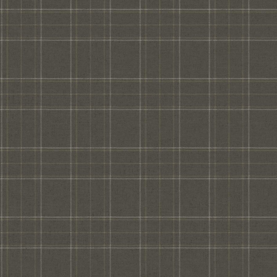 Purchase 4192-83457 Chesapeake Wallpaper, Fox Hollow Charcoal Dashed Plaid - Plaid & Stripe