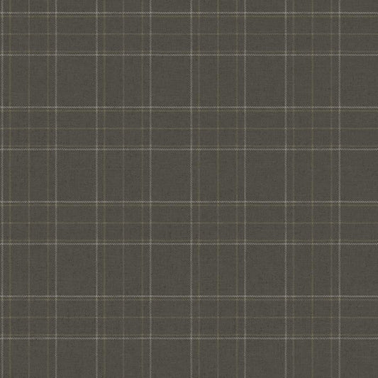 Purchase 4192-83457 Chesapeake Wallpaper, Fox Hollow Charcoal Dashed Plaid - Plaid & Stripe