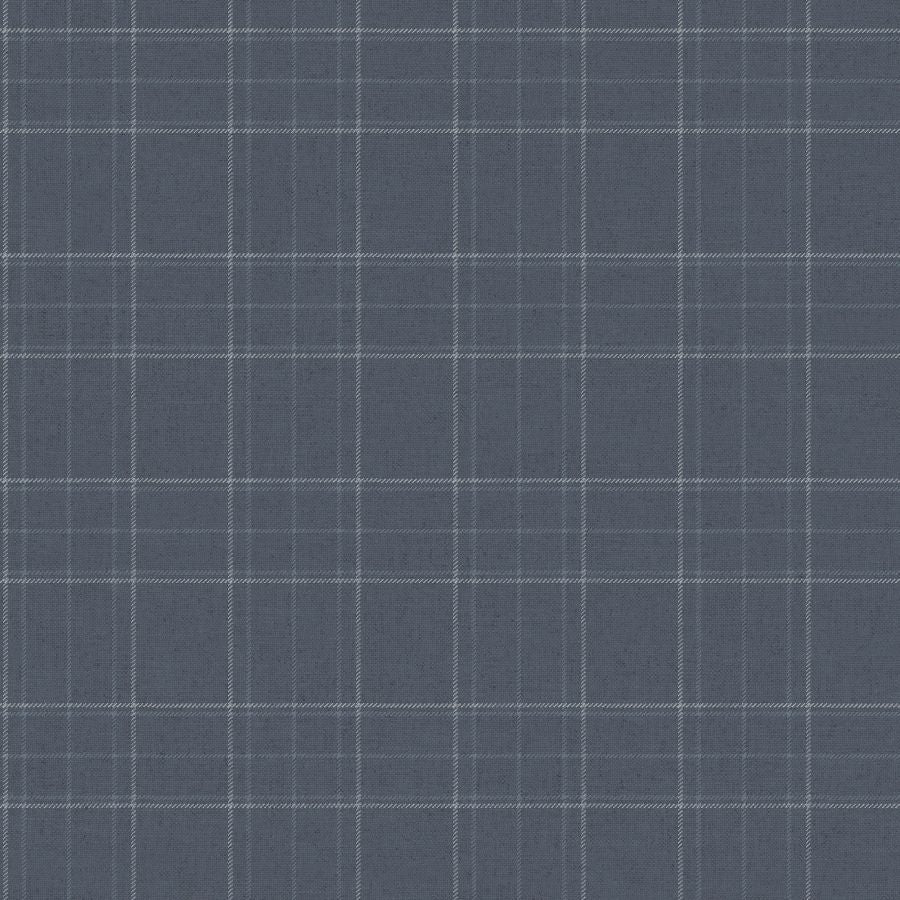 Purchase 4192-83458 Chesapeake Wallpaper, Fox Hollow Dark Blue Dashed Plaid - Plaid & Stripe