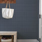 Purchase 4192-83458 Chesapeake Wallpaper, Fox Hollow Dark Blue Dashed Plaid - Plaid & Stripe1