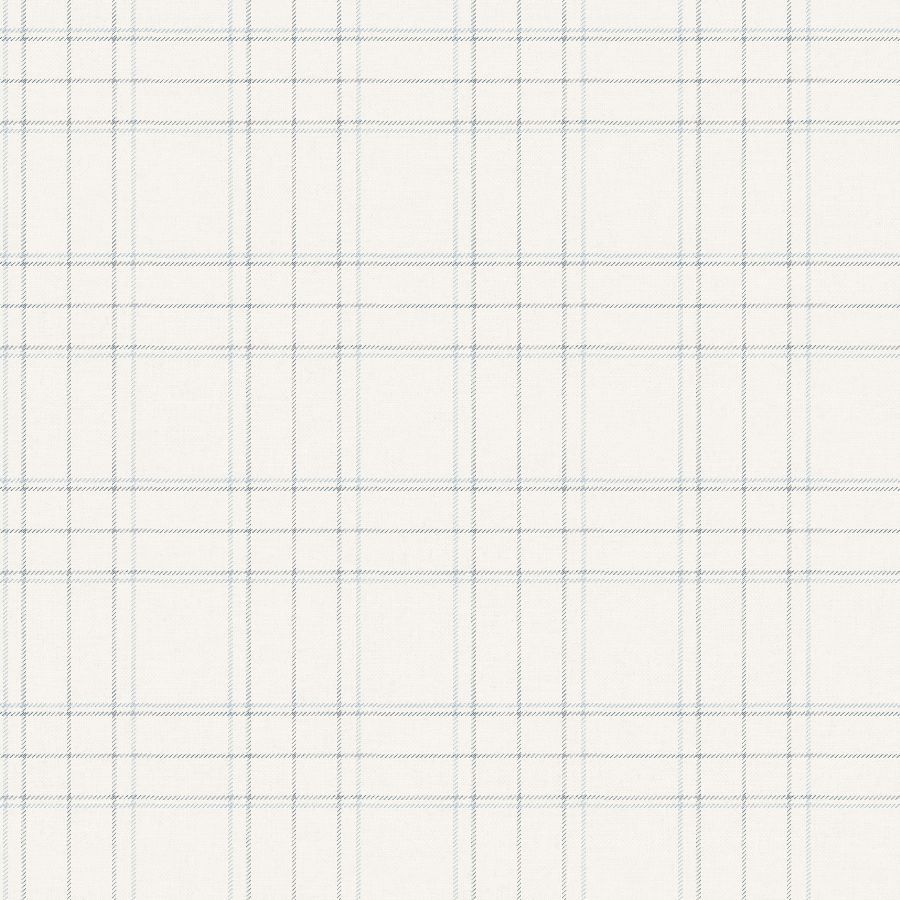 Purchase 4192-83460 Chesapeake Wallpaper, Fox Hollow White Dashed Plaid - Plaid & Stripe