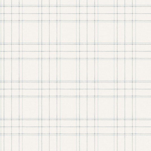 Purchase 4192-83460 Chesapeake Wallpaper, Fox Hollow White Dashed Plaid - Plaid & Stripe