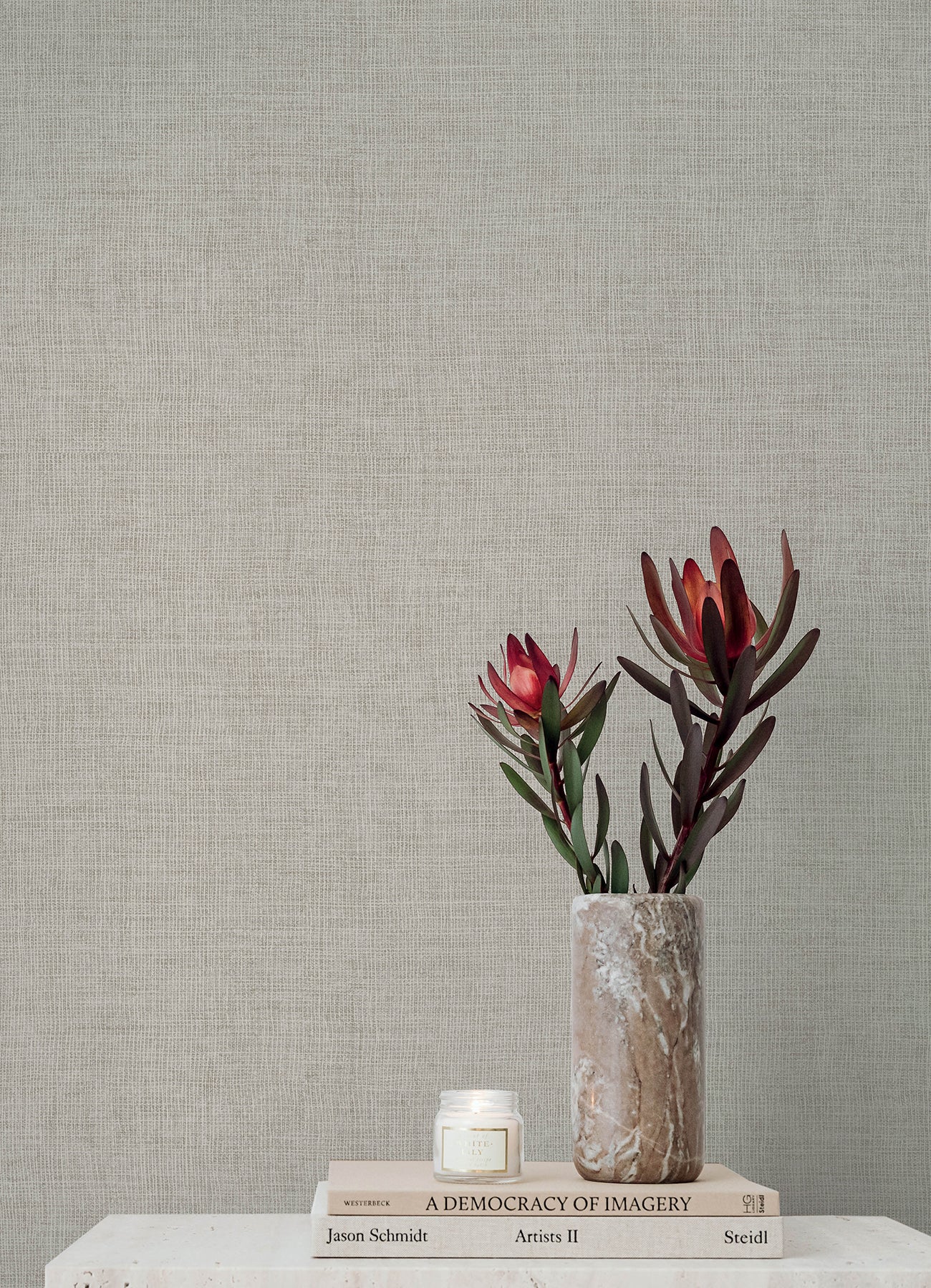 Purchase 4193-7403 A-Street Wallpaper, Alba Beige Open Weave - Portofino1