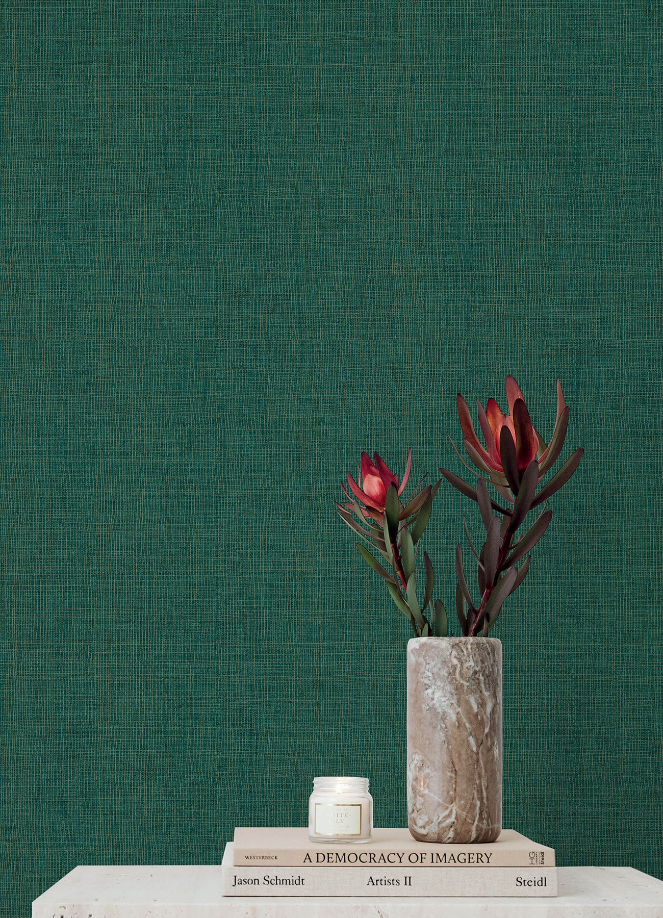 Purchase 4193-7413 A-Street Wallpaper, Alba Evergreen Open Weave - Portofino1