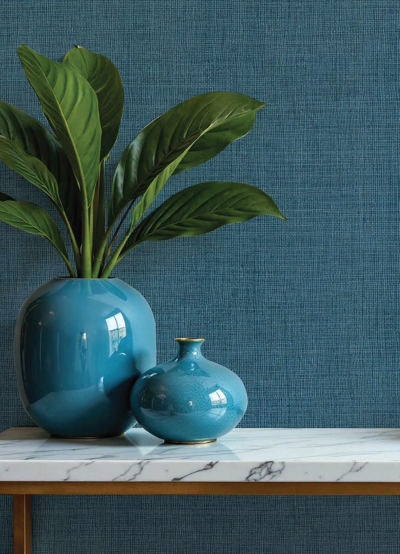 Purchase 4193-7414 A-Street Wallpaper, Alba Dark Blue Open Weave - Portofino12