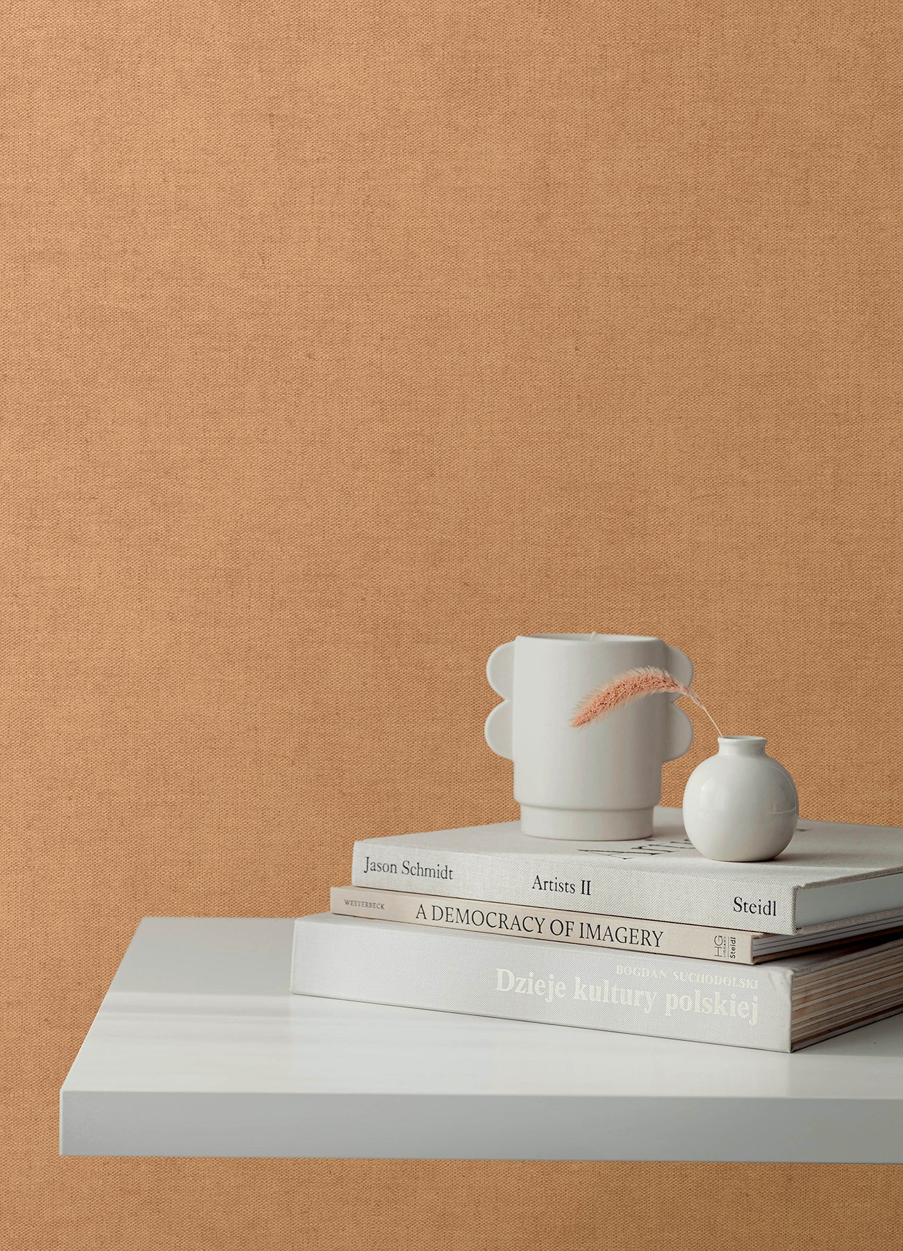 Purchase 4193-7425 A-Street Wallpaper, Nuovo Apricot Faux Linen - Portofino1