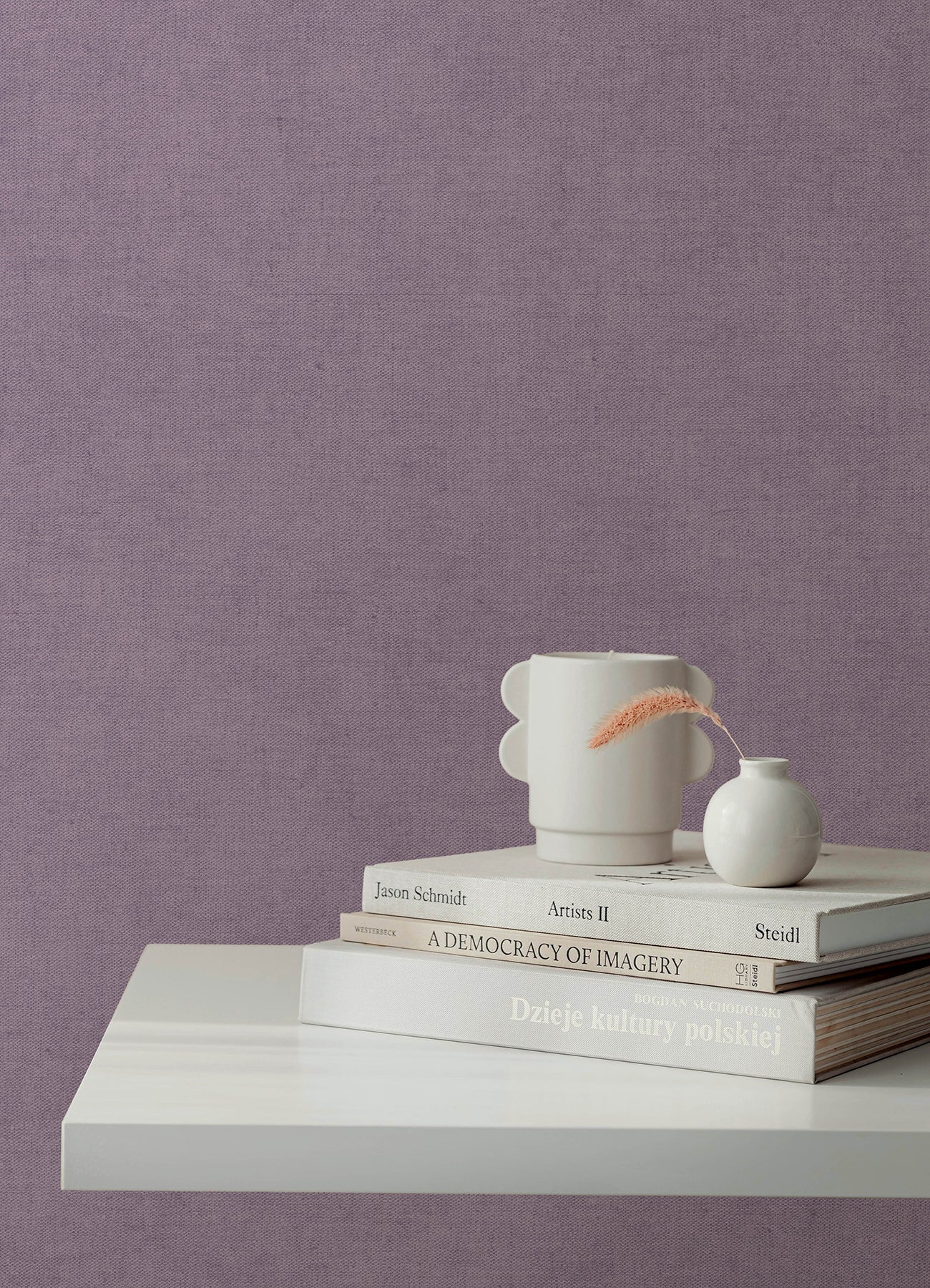 Purchase 4193-7428 A-Street Wallpaper, Nuovo Purple Faux Linen - Portofino1