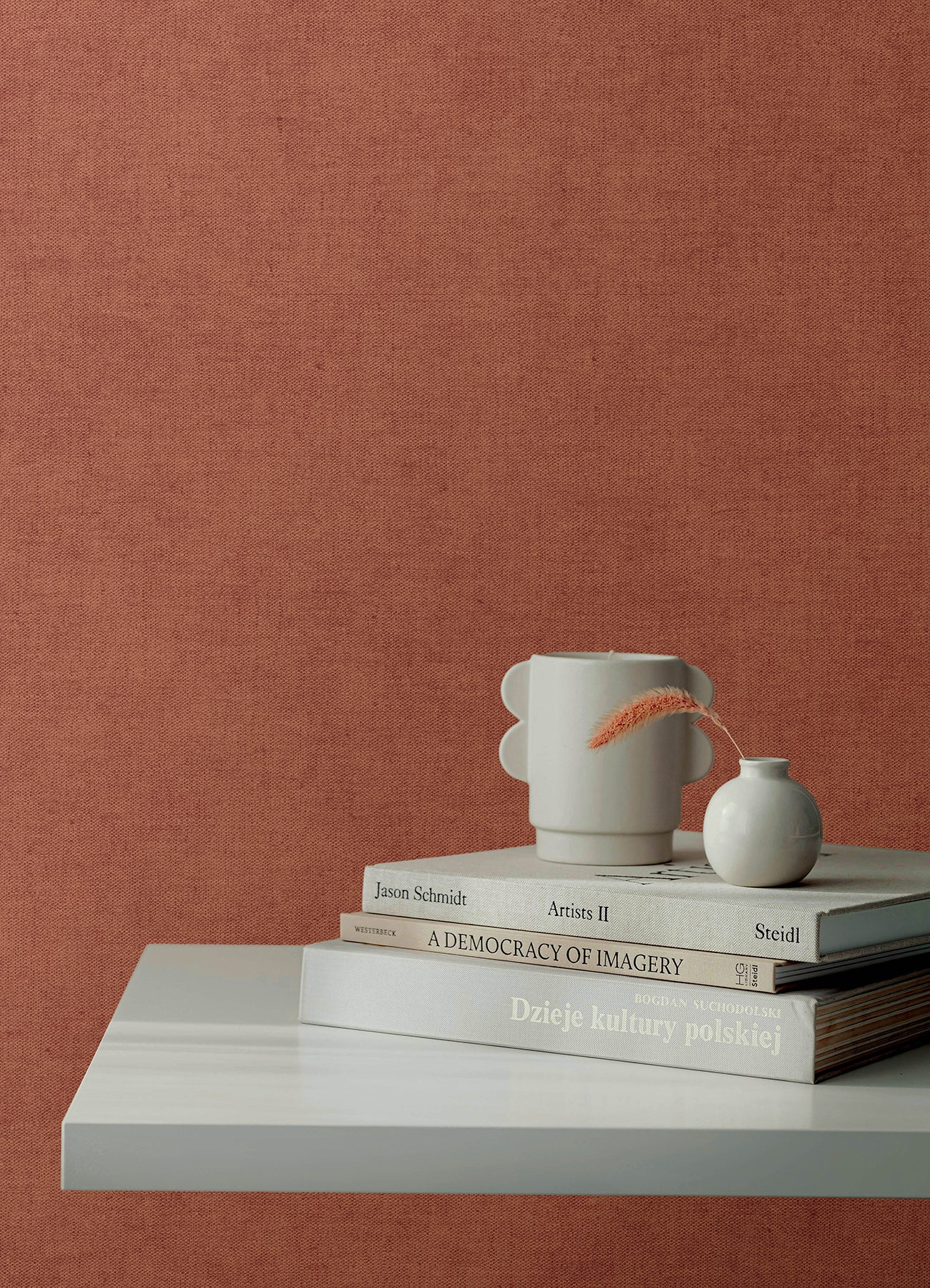 Purchase 4193-7429 A-Street Wallpaper, Nuovo Rust Faux Linen - Portofino1