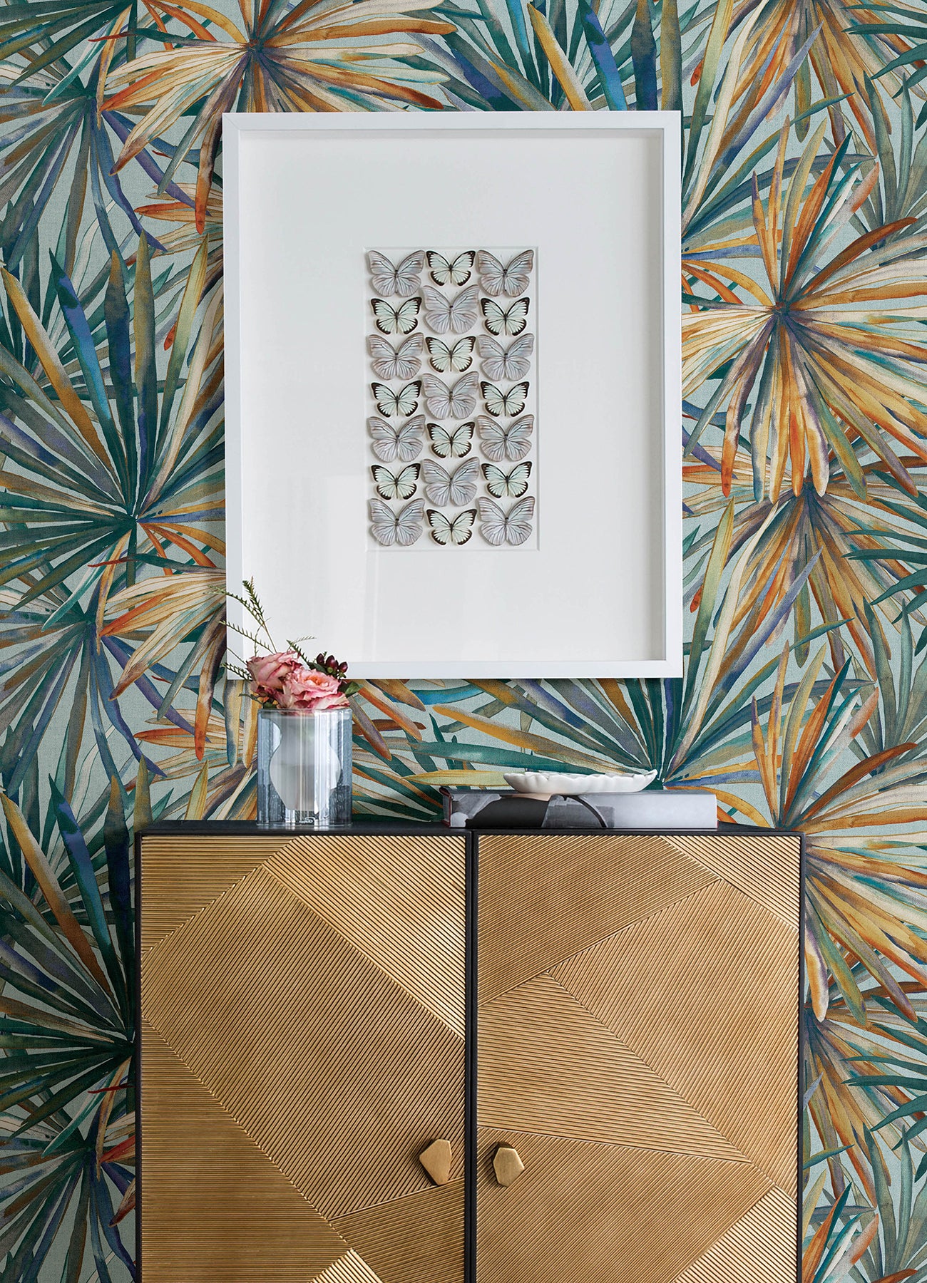 Purchase 4193-7451 A-Street Wallpaper, Corifa Sea Green Palm Leaf - Portofino12