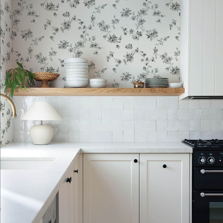 Purchase 4199-24482 Chesapeake Wallpaper, Festival Floral Charcoal Trailing - Modern Farmhouse1