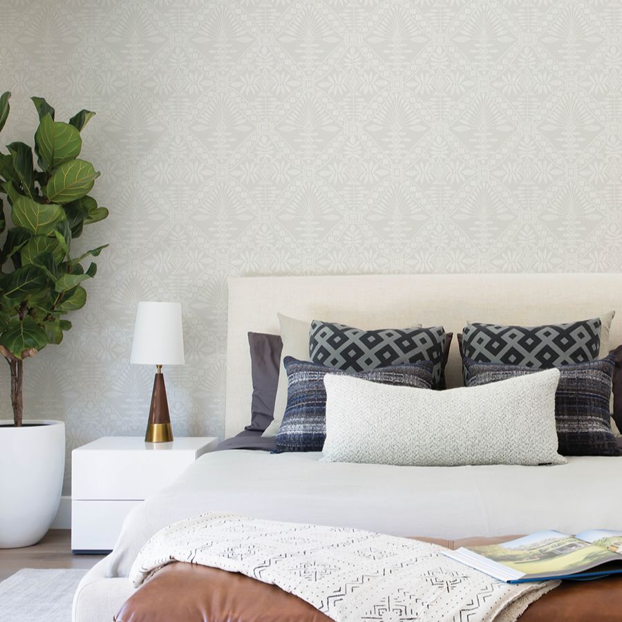 Purchase 4199-27774 Chesapeake Wallpaper, Emmarie Grey Geometric - Modern Farmhouse12